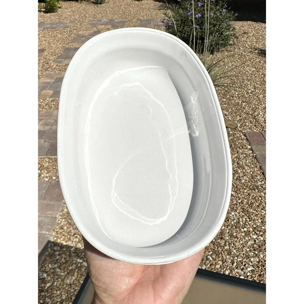 2 Corning Ware French White Oval Individual Casseroles F - 15 - B  475 ML  7 3/8